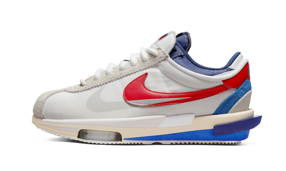 Nike Cortez 4.0 Sacai White University Red Blue DQ0581 100 True to Sole