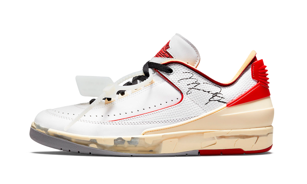 Off White x Air Jordan 2 Low White Varsity Red True to Sole
