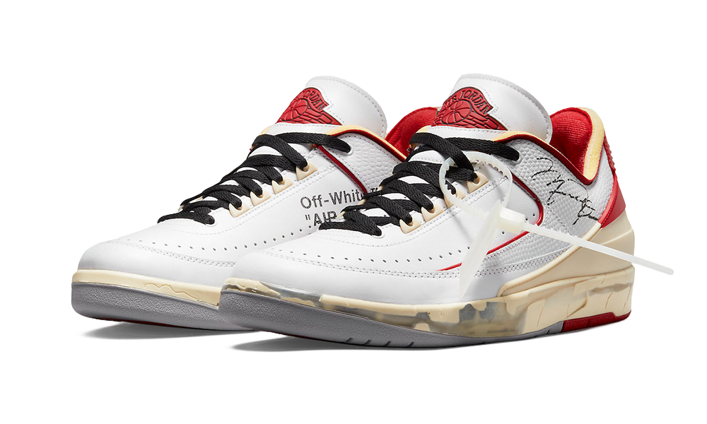 Off White x Air Jordan 2 Low White Varsity Red True to Sole