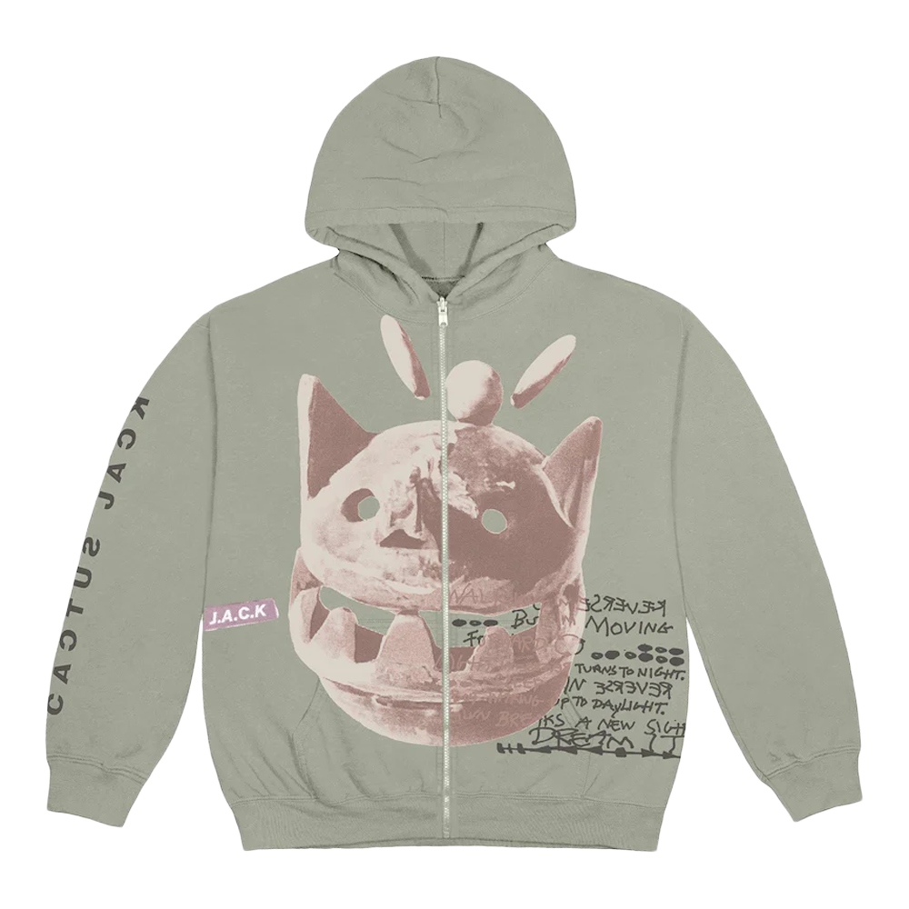 Travis Scott New Sight Zip Up Hoodie Olive True to Sole