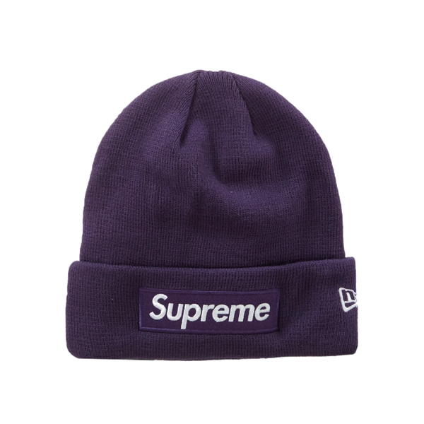 Supreme New Era Box Logo Beanie FW23 Dark Purple True to Sole